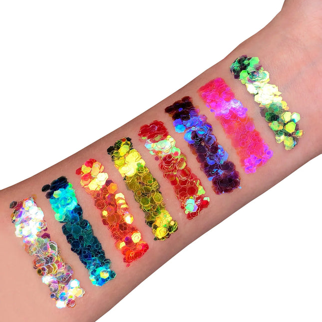 Moon Glitter Iridescent Chunky Glitter Gel Yellow 12ml