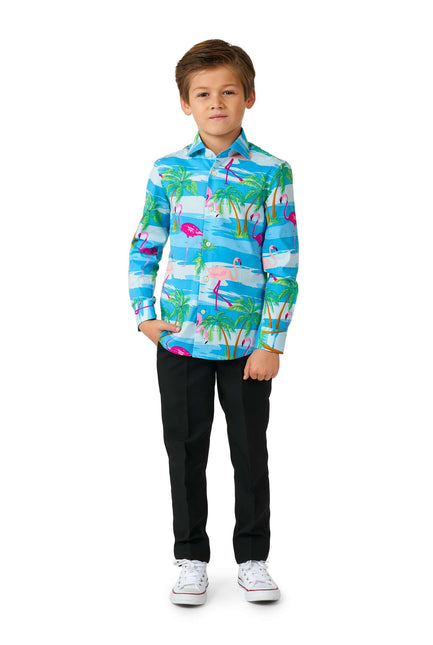 Hawaii Flamingo Overhemd Jongen OppoSuits