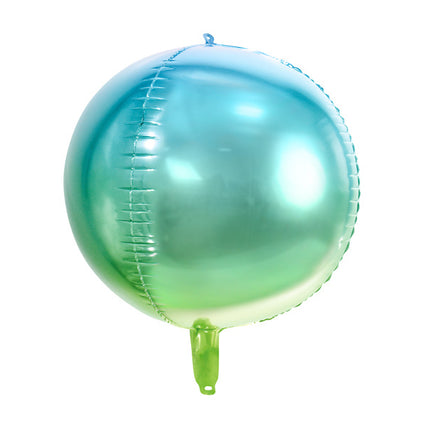 Helium Ballon Rond Blauw Groen Leeg 35cm