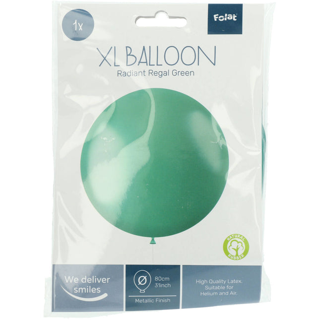 Groene Ballon Metallic Regal Green 80cm