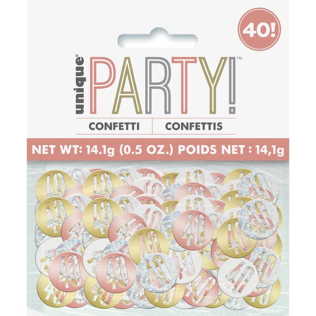 Tafelconfetti 40 Jaar Metallic 11cm 114gr