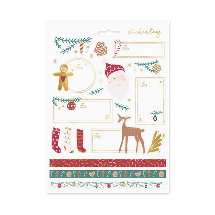 Cadeau Stickers Kerst Mix