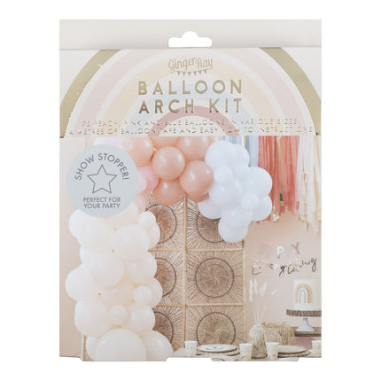 Gekleurde Ballonnenboog Pastel 75 delig