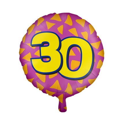 Helium Ballon 30 Jaar Gekleurd Leeg 46cm