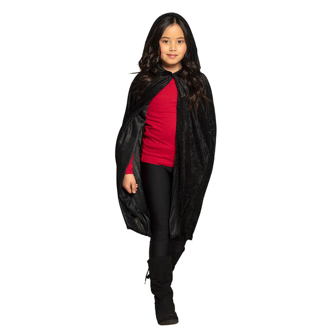 Halloween Cape Kind Zwart 1,15m