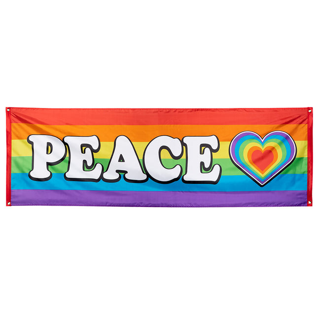 Regenboog Banner Peace 2,2m