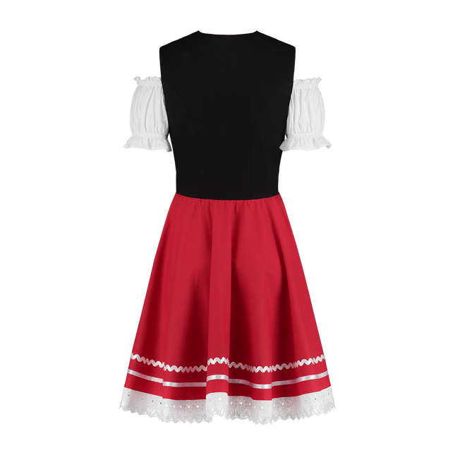 Oktoberfest Dirndl Jurk Oktoberfest Rood Wit Dames 2 Delig