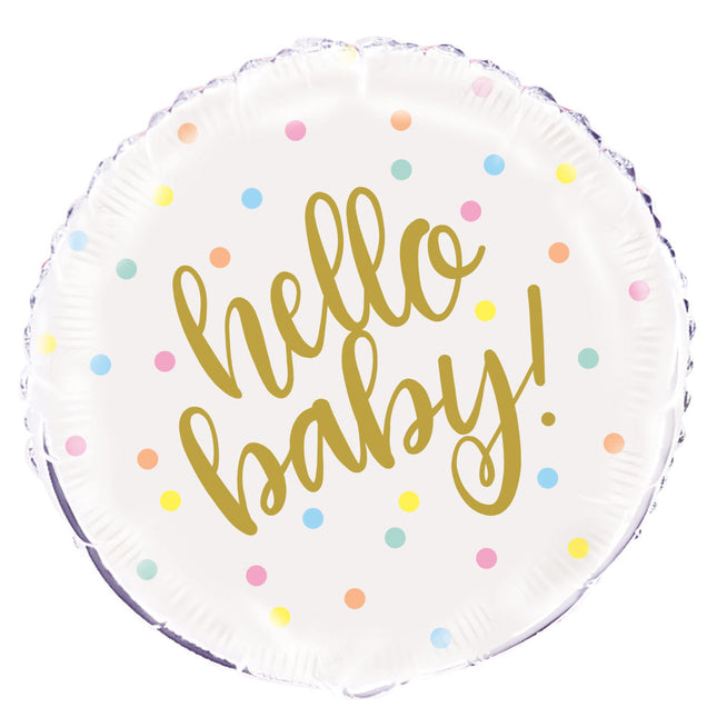 Helium Ballon Hello Baby 45cm leeg