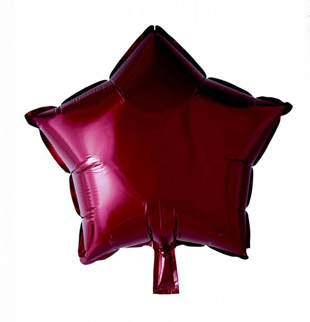 Helium Ballon Ster Bordeaux Rood 46cm leeg