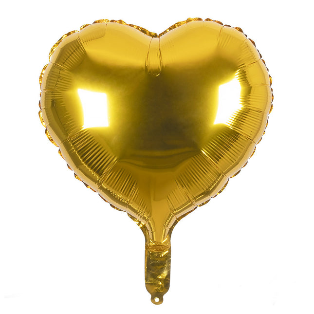 Gouden Helium Ballon Hart Leeg 45cm