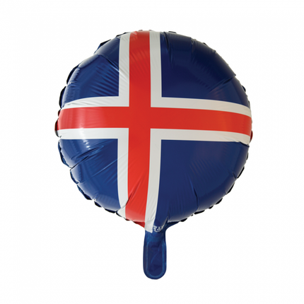 Helium Ballon Vlag IJsland 45cm leeg