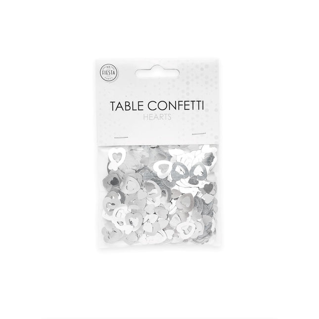 Tafelconfetti Open Hartjes Zilver