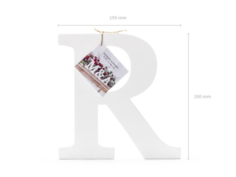 Witte Letter R Hout 20cm