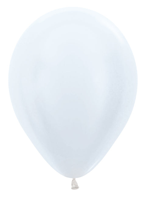 Ballonnen Pearl White 30cm 12st