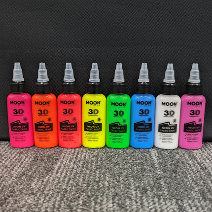 Moon Glow Neon UV Fabric Paint 30ml White 30ml