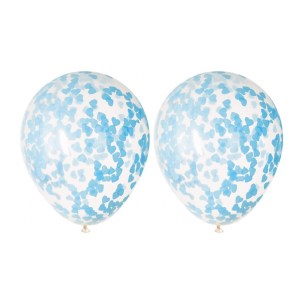 Confetti Ballonnen Blauw Hart 40cm 5st