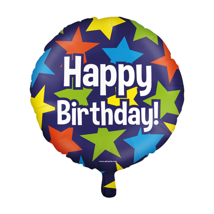 Helium Ballon Happy Birthday Sterren Leeg 30cm