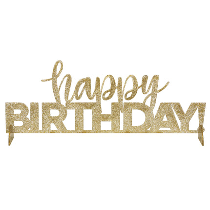 Gouden Happy Birthday Tafeldecoratie Glitter