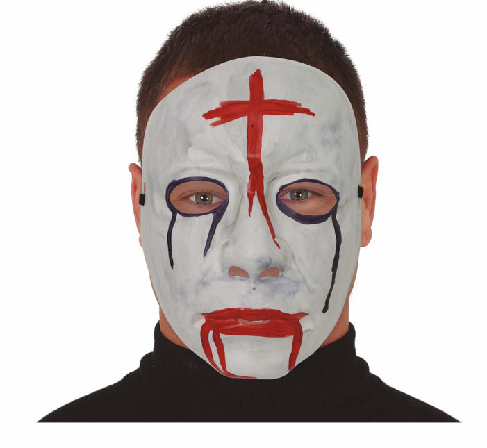 Rood Witte Halloween Masker Kruis