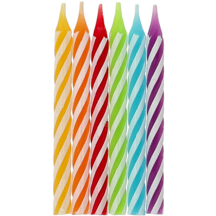 Kaarsjes Rainbow Twist 6cm 10 stuks