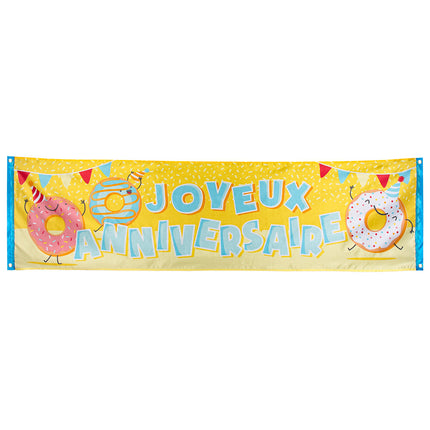 Joyeux Anniversaire Banner Donut 1,8m