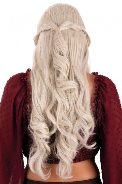 Pruik Dainerys Princess Of Dragonstone Lang Met Vlechten Blond