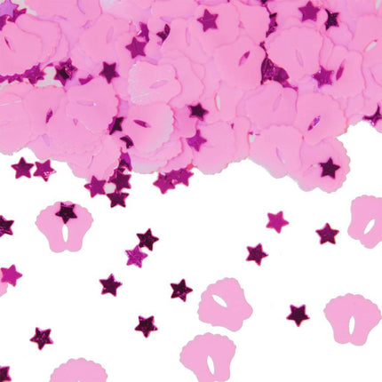 Tafelconfetti Voetjes Roze 1cm 600st