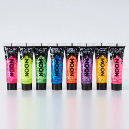 Moon Glow Neon UV Chunky Glitter Gel Yellow 12ml