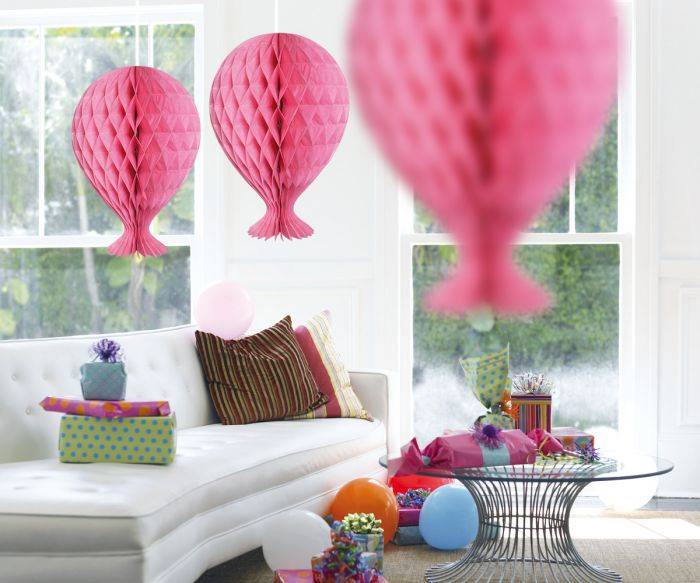 Honeycomb Ballon Lichtroze 37cm