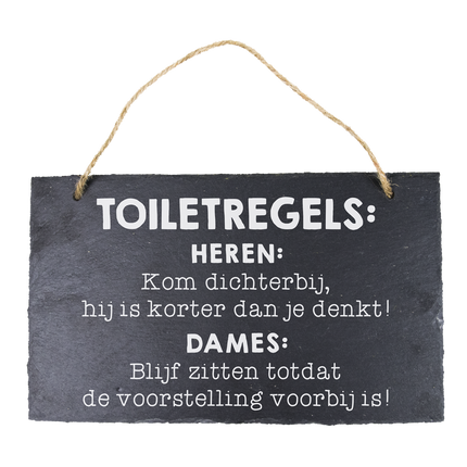 Leisteen Bordje Toiletregels 25cm