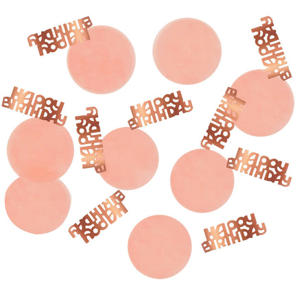 Happy Birthday Tafelconfetti Roze 2,4cm 25gr