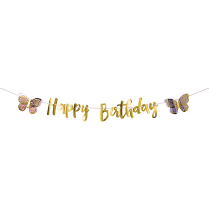 Vlinder Letterslinger Happy Birthday 2,1m