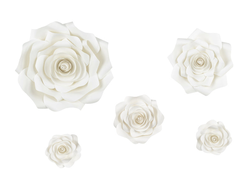 Wanddecoratie Bloemen Wit 5st