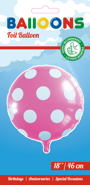 Helium Ballon Stippen Lichtroze 45cm leeg