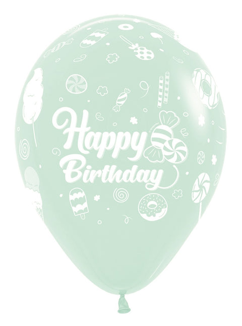 Ballonnen Happy Birthday Sweet Pastel Matte Mix 30cm 25st