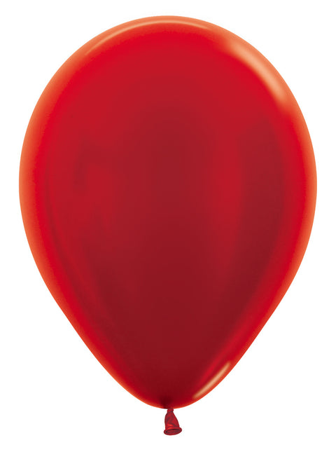 Ballonnen Metallic Red 30cm 50st