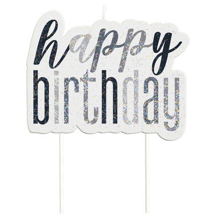 Happy Birthday Kaarsen Set Glitter Zwart 13 delig