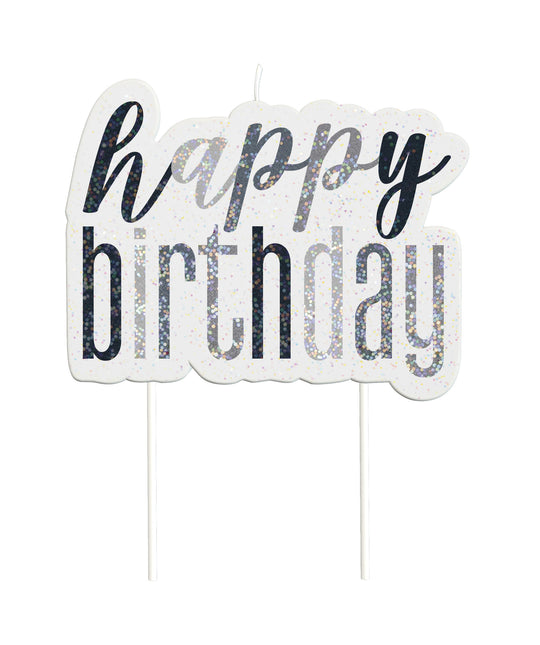 Happy Birthday Kaarsen Set Glitter Zwart 13 delig