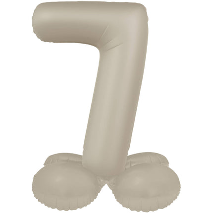 7 Jaar Cijfer Ballon Nude Mat 41cm