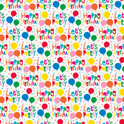 Cadeaupapier Happy Birthday Ballonnen 1,52m