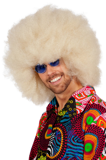 Blonde Pruik Afro