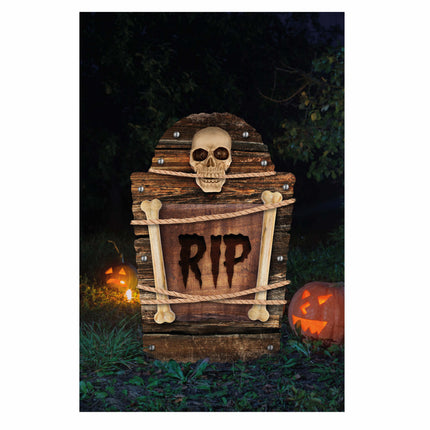 Bruine Halloween Decoratie Grafsteen Rip 56cm