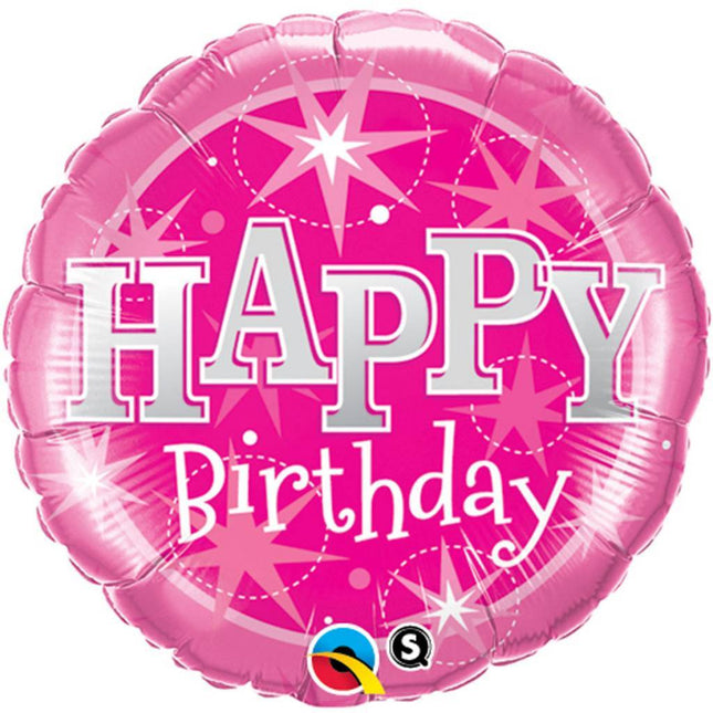 Helium Ballon Happy Birthday Roze 46cm leeg