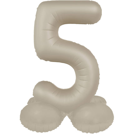 5 Jaar Cijfer Ballon Nude Mat 72cm