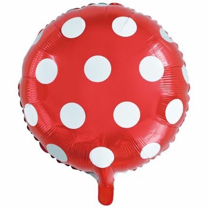 Helium Ballon Stippen Rood 45cm leeg