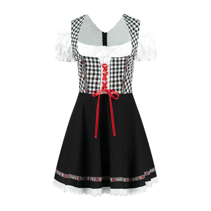 Oktoberfest Dirndl Jurk Oktoberfest Zwart Wit Dames