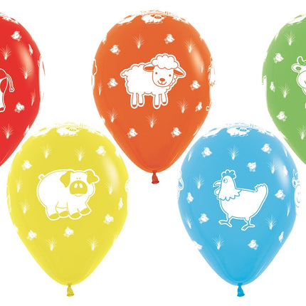 Ballonnen Farm Animals Mix 30cm 25st