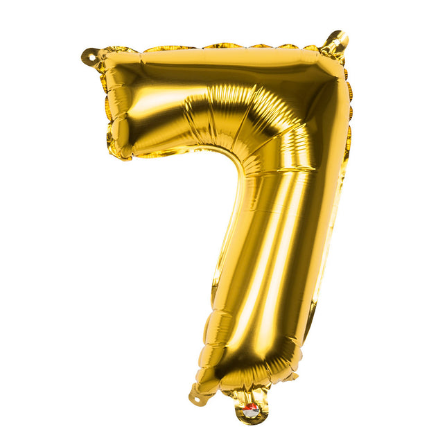 Gouden Cijfer Ballon 7 Jaar 36cm