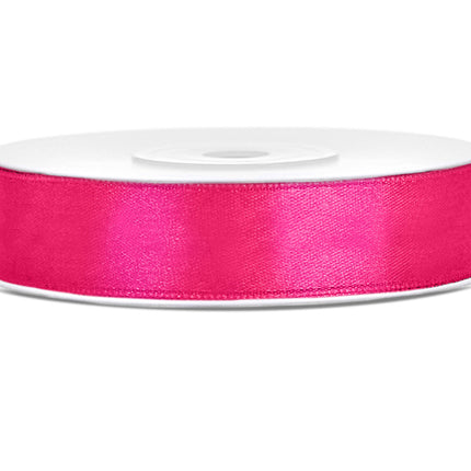 Satijn Lint Fuchsia Fel 12mm 25m