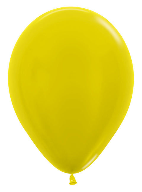 Ballonnen Metallic Yellow 30cm 50st